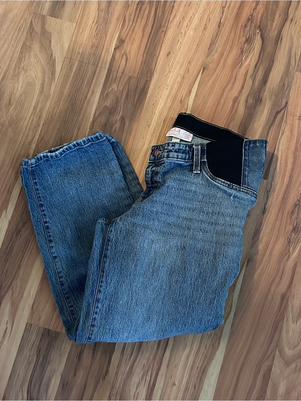 Ingrid & Isabel Vintage Straight Medium Blue Maternity Jeans - Picture 2 of 6